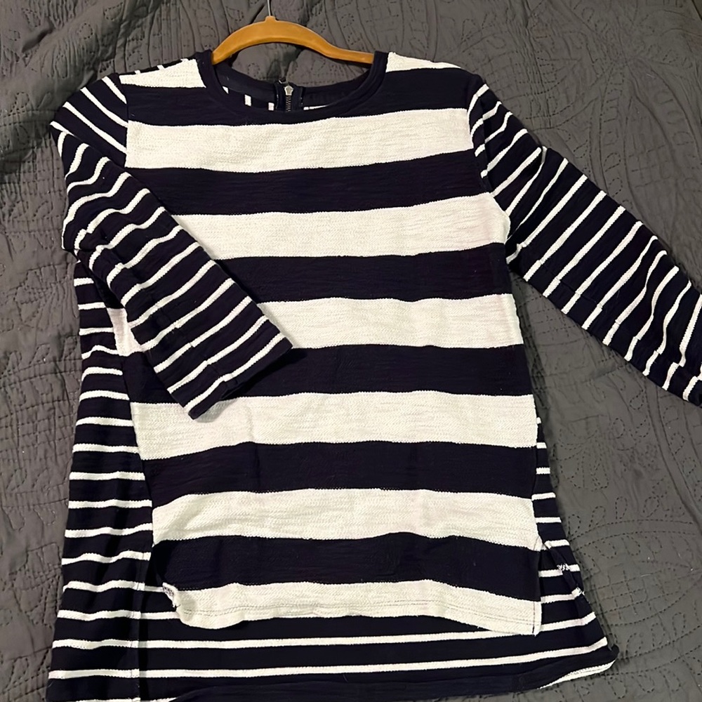 Navy and white zipper tunic